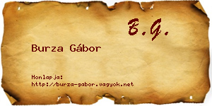 Burza Gábor névjegykártya