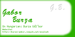 gabor burza business card